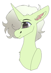 Size: 1191x1718 | Tagged: safe, artist:moonert, derpibooru import, oc, oc only, pony, unicorn, bust, ear fluff, ears, female, hair over one eye, horn, mare, simple background, solo, transparent background, unicorn oc