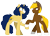 Size: 2593x1878 | Tagged: safe, artist:2k.bugbytes, oc, oc only, oc:acres, oc:flash reboot, earth pony, pony, unicorn, ponybooru collab 2022, blushing, cowboy hat, eye contact, female, hat, holding hooves, hoofholding, looking at each other, male, mare, oc x oc, shipping, simple background, smiling, smiling at each other, stallion, stetson, straight, transparent background