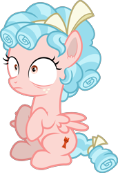 Size: 2802x4100 | Tagged: safe, artist:frownfactory, derpibooru import, cozy glow, pegasus, pony, what lies beneath, female, filly, foal, frown, high res, simple background, sitting, solo, spread wings, startled, transparent background, vector, wings