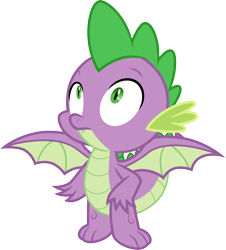 Size: 3000x3323 | Tagged: safe, artist:cloudyglow, derpibooru import, spike, dragon, molt down, .ai available, full body, high res, male, simple background, solo, spread wings, standing, transparent background, vector, winged spike, wings