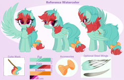 Size: 3596x2316 | Tagged: safe, artist:2pandita, derpibooru import, oc, pegasus, pony, female, mare, reference sheet, solo