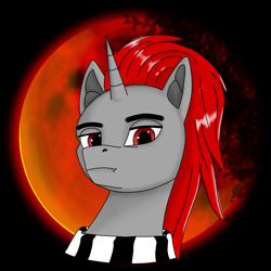 Size: 1500x1500 | Tagged: safe, artist:kpapwiss, derpibooru import, oc, oc:kpapwiss, pony, unicorn, blood moon, male, moon, red eyes