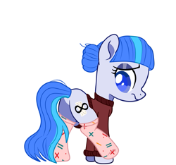 Size: 1139x1065 | Tagged: safe, artist:c1trine, artist:nekusia, derpibooru import, oc, oc only, oc:saph quills, earth pony, pony, base used, butt, clothes, commission, eyeshadow, female, makeup, mare, plot, raised leg, simple background, socks, solo, sweater, white background, ych result