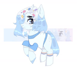 Size: 1600x1448 | Tagged: safe, artist:dillice, derpibooru import, oc, oc only, earth pony, pony, clothes, earth pony oc, eyelashes, simple background, smiling, solo, white background, zoom layer