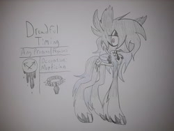 Size: 3264x2448 | Tagged: safe, artist:ilovethetalkingclock, derpibooru import, oc, oc only, oc:dreadful timing, pegasus, choker, goth, ponysona, reference sheet, traditional art