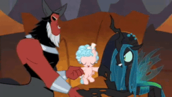Size: 568x320 | Tagged: safe, screencap, cozy glow, lord tirek, queen chrysalis, the beginning of the end, cozybetes, cute, mp4, sound