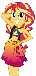 Size: 2062x4300 | Tagged: safe, artist:keronianniroro, derpibooru import, edit, sunset shimmer, better together, equestria girls, forgotten friendship, bag, bare shoulders, belly button, bikini, clothes, female, freckles, geode of empathy, grin, hand on head, hand on hip, handbag, high res, looking at you, magical geodes, midriff, sarong, shoulder freckles, simple background, sleeveless, smiling, smiling at you, solo, stomach, sunset selfie, swimsuit, transparent background, vector