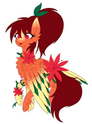 Size: 653x876 | Tagged: safe, artist:bloomydia, derpibooru import, pegasus, pony, flower, simple background, solo, white background