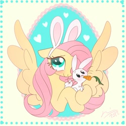 Size: 2000x2000 | Tagged: safe, artist:creeate97, derpibooru import, angel bunny, fluttershy, pegasus, pony