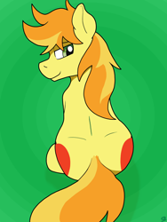 Size: 3120x4160 | Tagged: safe, artist:sefastpone, derpibooru import, braeburn, earth pony, pony, abstract background, both cutie marks, cute, digital art, looking back, male, stallion