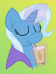 Size: 683x897 | Tagged: safe, artist:solarfm, derpibooru import, trixie, pony, unicorn, boast busters, drinking, drinking straw, solo