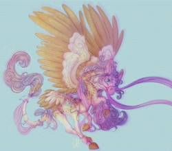 Size: 2064x1815 | Tagged: safe, artist:pegasus004, derpibooru import, oc, oc only, oc:alabaster, pegasus, pony, bracelet, bridle, carousel, coat markings, colored hooves, colored pupils, colored wings, dappled, ear fluff, ears, flower, horseshoes, jewelry, leonine tail, long hair, male, solo, tack, tail, tail feathers, wings