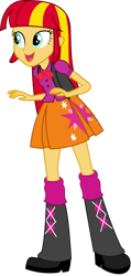 Size: 827x1740 | Tagged: safe, artist:iamsheila, derpibooru import, sunset shimmer, twilight sparkle, equestria girls, boots, clothes, high heel boots, palette swap, recolor, shirt, shoes, simple background, skirt, solo, transparent background