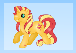 Size: 1857x1303 | Tagged: safe, artist:islomanian, derpibooru import, sunset shimmer, pony, unicorn, g3, base used, g4 to g3, generation leap, simple background, solo