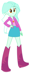 Size: 578x1382 | Tagged: safe, artist:iamsheila, derpibooru import, lyra heartstrings, sunset shimmer, equestria girls, boots, clothes, high heel boots, jacket, palette swap, recolor, shirt, shoes, simple background, skirt, solo, transparent background