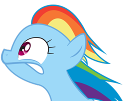 Size: 2727x2200 | Tagged: safe, artist:gusteaureeze, derpibooru import, rainbow dash, pegasus, pony, bust, female, high res, mare, panic, simple background, solo, transparent background, vector