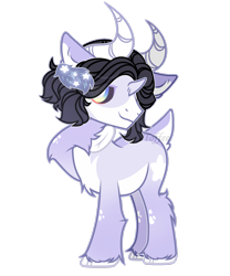 Size: 2233x2685 | Tagged: safe, artist:toffeelavender, derpibooru import, oc, oc only, pony, base used, female, horns, mare, raised hoof, raised leg, simple background, transparent background