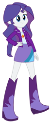 Size: 578x1382 | Tagged: safe, artist:iamsheila, derpibooru import, rarity, sunset shimmer, equestria girls, boots, clothes, high heel boots, jacket, palette swap, recolor, shirt, shoes, simple background, skirt, solo, transparent background