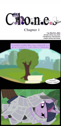 Size: 1031x2117 | Tagged: safe, artist:dendoctor, derpibooru import, mean twilight sparkle, twilight sparkle, twilight sparkle (alicorn), alicorn, pony, comic:clone.., clone, comic, newspaper, park bench, tree