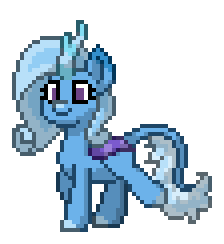 Size: 224x244 | Tagged: safe, artist:twilyisbestpone, derpibooru exclusive, derpibooru import, trixie, kirin, pony, animated, cloven hooves, cute, diatrixes, female, gif, kirin trixie, kirin-ified, leonine tail, pixel art, pony town, simple background, smiling, solo, species swap, sprite, tail, transparent background, trotting, trotting in place, walk cycle, walking