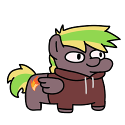 Size: 720x720 | Tagged: safe, artist:fluttershank, derpibooru import, oc, oc only, pegasus, pony, clothes, hoodie, pony town, simple background, solo, squatpony, transparent background