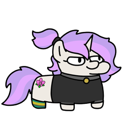 Size: 720x720 | Tagged: safe, artist:fluttershank, derpibooru import, oc, oc only, oc:orchid, pony, unicorn, clothes, pony town, ponytail, simple background, socks, solo, squatpony, transparent background