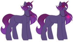 Size: 2084x1200 | Tagged: safe, artist:purplegrim40, derpibooru import, oc, oc only, pony, unicorn, duo, horn, jewelry, necklace, offspring, parent:king sombra, parent:twilight sparkle, parents:twibra, simple background, transparent background, unicorn oc