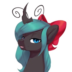 Size: 2000x2000 | Tagged: safe, artist:vistamage, derpibooru import, oc, oc only, changeling, changeling queen, bust, female, portrait, simple background, solo, white background