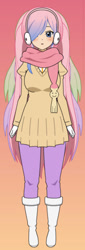 Size: 464x1368 | Tagged: safe, derpibooru import, princess celestia, human, humanized, kisekae, solo