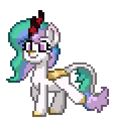 Size: 228x244 | Tagged: safe, artist:twilyisbestpone, derpibooru exclusive, derpibooru import, princess celestia, kirin, pony, animated, cloven hooves, cute, cutelestia, female, gif, kirin celestia, kirin-ified, leonine tail, pixel art, pony town, simple background, smiling, solo, species swap, sprite, tail, transparent background, trotting, trotting in place, walk cycle, walking