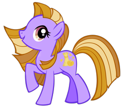 Size: 1237x1080 | Tagged: safe, artist:vernorexia, derpibooru import, edit, earth pony, pony, g3, g4, blonde, brown mane, g3 to g4, generation leap, i can't believe it's not hasbro studios, multicolored mane, pink eyes, purple coat, raised hoof, raised leg, show accurate, simple background, solo, straight mane, transparent background, vector, vector edit