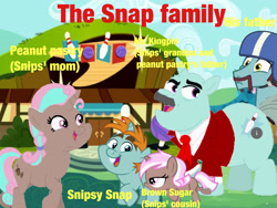 Size: 2048x1536 | Tagged: artist needed, safe, derpibooru import, edit, brown sugar, peanut pastry, salmon skies, snips, pony, unicorn, 1000 hours in ms paint, bowling, colt, cousins, elderly, family, female, filly, foal, grandfather and grandchild, kingpin, male, mare, mother and child, mother and son, parent and child, snips' dad, stallion