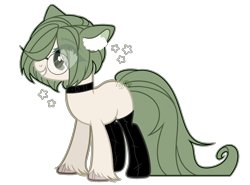 Size: 2845x2100 | Tagged: safe, artist:toffeelavender, derpibooru import, oc, oc only, earth pony, pony, base used, choker, clothes, ear fluff, ears, earth pony oc, eye clipping through hair, eyelashes, female, glasses, grin, mare, simple background, smiling, socks, solo, transparent background