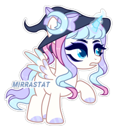 Size: 1710x1841 | Tagged: safe, artist:mirrastat, derpibooru import, oc, oc only, alicorn, pegasus, pony, alicorn oc, base used, eyelashes, female, hat, hoof polish, horn, mare, pegasus oc, raised hoof, raised leg, simple background, solo, transparent background, wings, witch hat