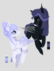Size: 1300x1708 | Tagged: safe, artist:ryrxian, derpibooru import, oc, oc only, bat pony, pony, bat pony oc, bat wings, duo, female, looking at each other, looking at someone, mare, wings