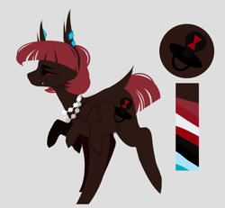 Size: 1300x1201 | Tagged: safe, artist:ryrxian, derpibooru import, oc, oc only, monster pony, original species, pony, spiderpony, jewelry, necklace, pearl necklace, raised hoof, raised leg, reference sheet, solo