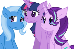 Size: 964x636 | Tagged: safe, artist:cmara, derpibooru import, starlight glimmer, trixie, twilight sparkle, twilight sparkle (alicorn), alicorn, pony, unicorn, female, magic trio, paint tool sai, simple background, trio, trio female, white background