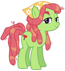 Size: 1500x1634 | Tagged: safe, artist:sketchmcreations, derpibooru import, tree hugger, earth pony, pony, make new friends but keep discord, bandana, clothes, female, full body, headscarf, hooves, looking at you, mare, messy mane, scarf, simple background, smiling, solo, standing, tail, transparent background, vector