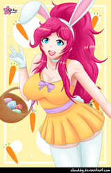 Size: 514x800 | Tagged: safe, alternate version, artist:clouddg, derpibooru import, part of a set, pinkie pie, human, breasts, easter, easter egg, holiday, humanized, pinkie pies