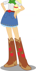 Size: 807x1589 | Tagged: safe, artist:teentitansfan201, derpibooru import, applejack, equestria girls, belt, boots, clothes, cowboy boots, cutie mark, cutie mark on clothes, high heel boots, legs, pictures of legs, shirt, shoes, simple background, skirt, solo, white background