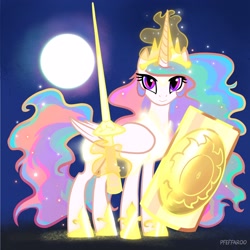 Size: 2568x2568 | Tagged: safe, artist:pfeffaroo, derpibooru import, princess celestia, alicorn, pony, fanfic:the triangle of moons: mending shards, solo