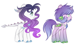 Size: 528x319 | Tagged: safe, artist:oniponii, artist:peaceouttopizza23, derpibooru import, dracony, hybrid, base used, colored hooves, dragon wings, duo, female, horn, horns, interspecies offspring, mare, offspring, parent:rarity, parent:spike, parents:sparity, simple background, spaded tail, tail, transparent background, watermark, wings