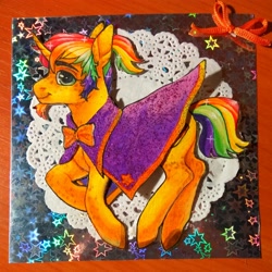 Size: 3348x3352 | Tagged: safe, artist:pessadie, derpibooru import, oc, oc only, alicorn, pony, unicorn, alicorn oc, clothes, horn, solo, traditional art, unicorn oc, wings