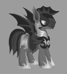 Size: 900x993 | Tagged: safe, artist:iron curtain, derpibooru import, bat pony, pony, night guard, solo