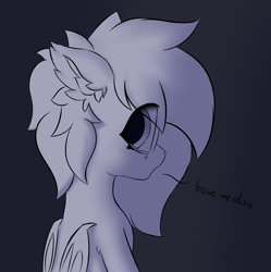 Size: 2092x2104 | Tagged: safe, artist:hotimoonwoods, derpibooru import, oc, oc only, bat pony, pony, crying, dark room, ear fluff, ears, eye clipping through hair, looking at you, monochrome, oc name needed, sad, shadow, simple background, sketch, talking to viewer, teenager