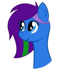 Size: 419x522 | Tagged: safe, artist:lefi32, derpibooru import, oc, oc:blue pure, pony, bust, simple background, smiling, solo, white background