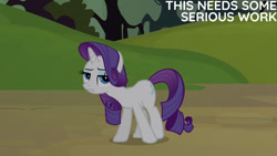 Size: 1280x720 | Tagged: safe, derpibooru import, edit, edited screencap, editor:quoterific, screencap, rarity, pony, unicorn, season 3, spike at your service, female, mare, solo, text