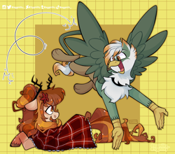 Size: 2500x2200 | Tagged: safe, artist:3ggmilky, derpibooru import, oc, oc only, griffon, pony, griffon oc