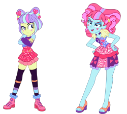 Size: 4200x3775 | Tagged: safe, artist:gmaplay, derpibooru import, kiwi lollipop, supernova zap, equestria girls, k-lo, postcrush, simple background, su-z, transparent background