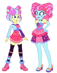 Size: 2719x3427 | Tagged: safe, artist:gmaplay, derpibooru import, kiwi lollipop, supernova zap, equestria girls, k-lo, postcrush, simple background, su-z, transparent background